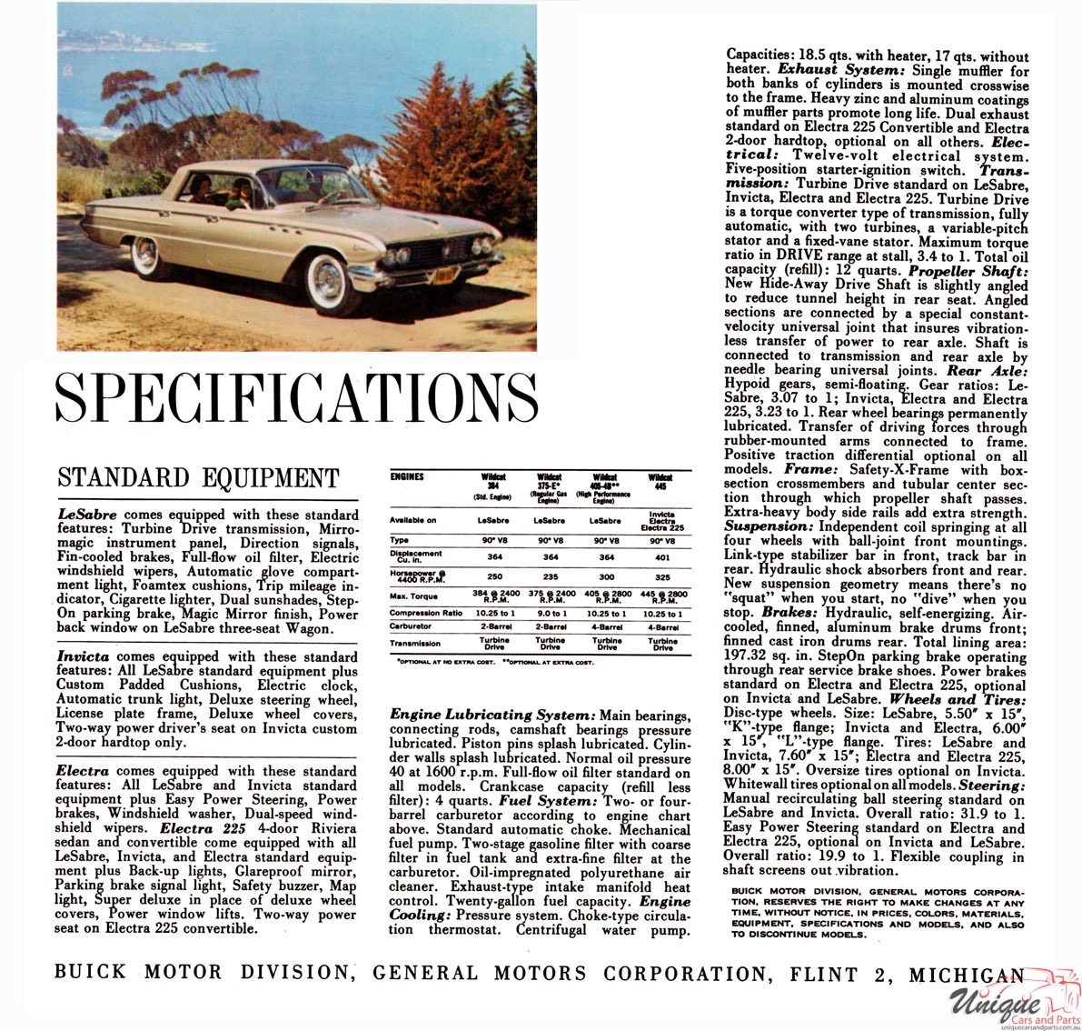 1961 Buick Full-Size Model Range Brochure Page 1